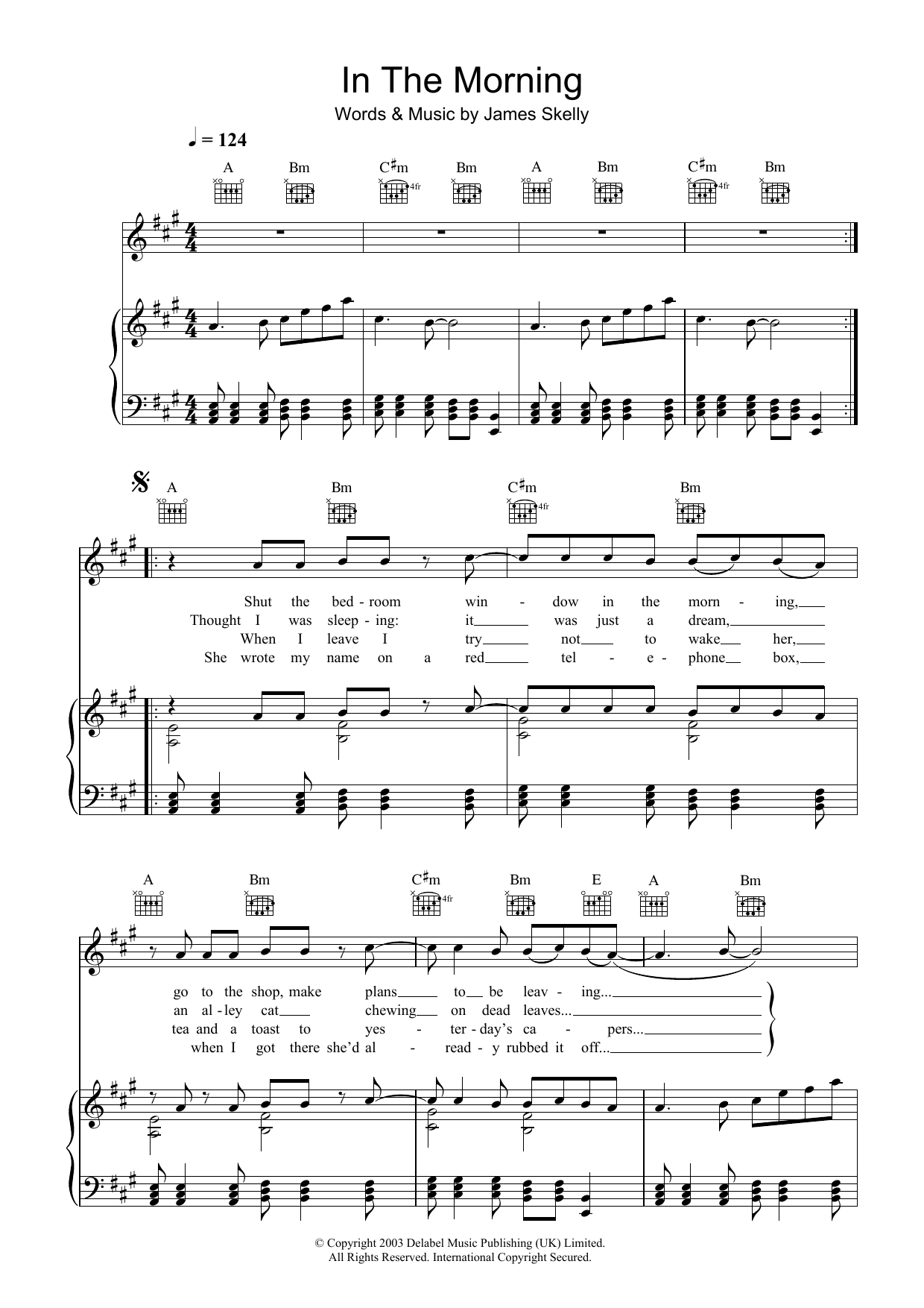 The Coral In The Morning Sheet Music Notes & Chords for Piano, Vocal & Guitar (Right-Hand Melody) - Download or Print PDF