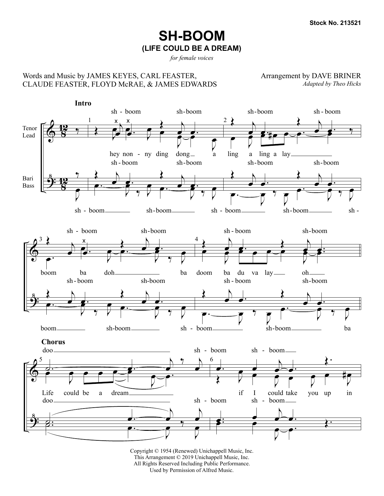The Crew-Cuts Sh-Boom (Life Could Be a Dream) (arr. Dave Briner) Sheet Music Notes & Chords for TTBB Choir - Download or Print PDF