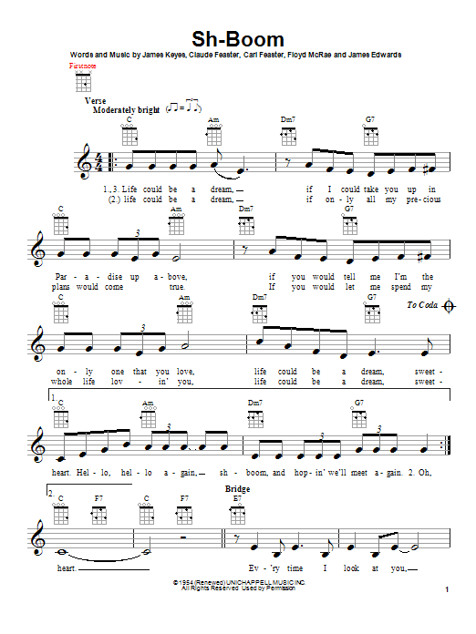 The Crew-Cuts Sh-Boom Sheet Music Notes & Chords for Ukulele - Download or Print PDF
