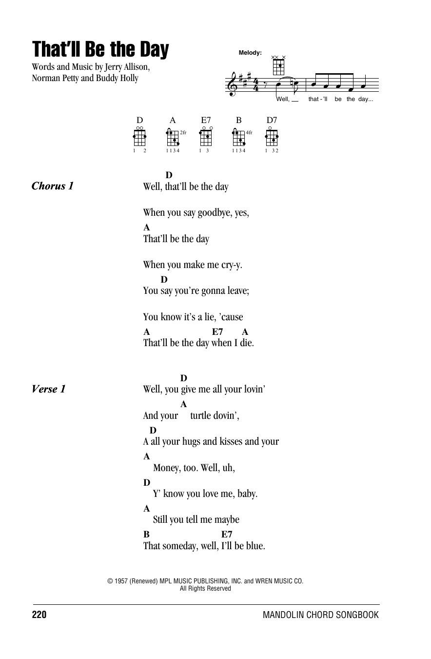 The Crickets That'll Be The Day Sheet Music Notes & Chords for French Horn - Download or Print PDF