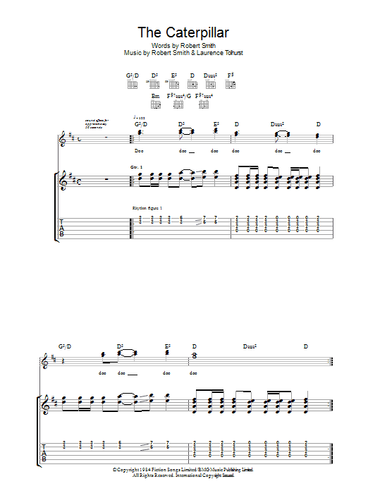 The Cure The Caterpillar Sheet Music Notes & Chords for Guitar Tab - Download or Print PDF