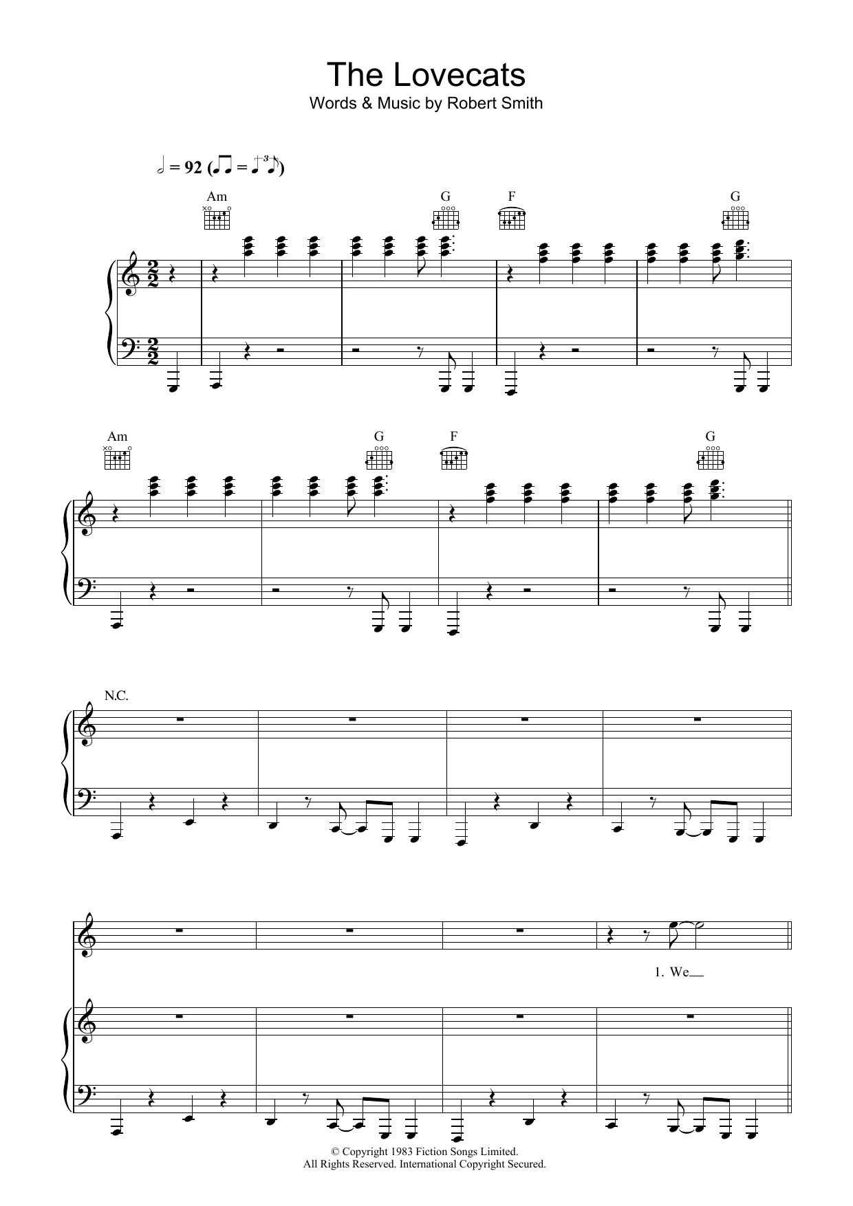 The Cure The Lovecats Sheet Music Notes & Chords for Ukulele with strumming patterns - Download or Print PDF