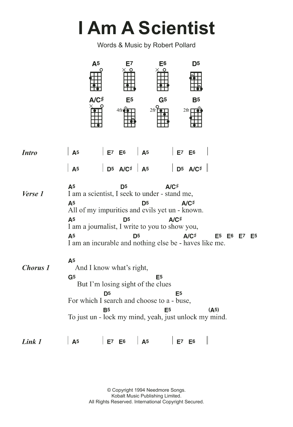 The Dandy Warhols I Am A Scientist Sheet Music Notes & Chords for Ukulele - Download or Print PDF The Dandy Warhols I Am A Scientist Sheet Music Notes & Chords for Ukulele - Download or Print PDF