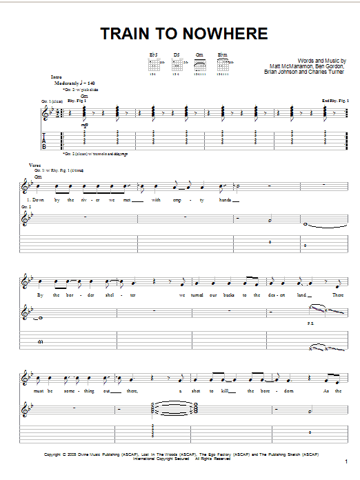 The Dead 60s Nowhere Sheet Music Notes & Chords for Guitar Tab - Download or Print PDF