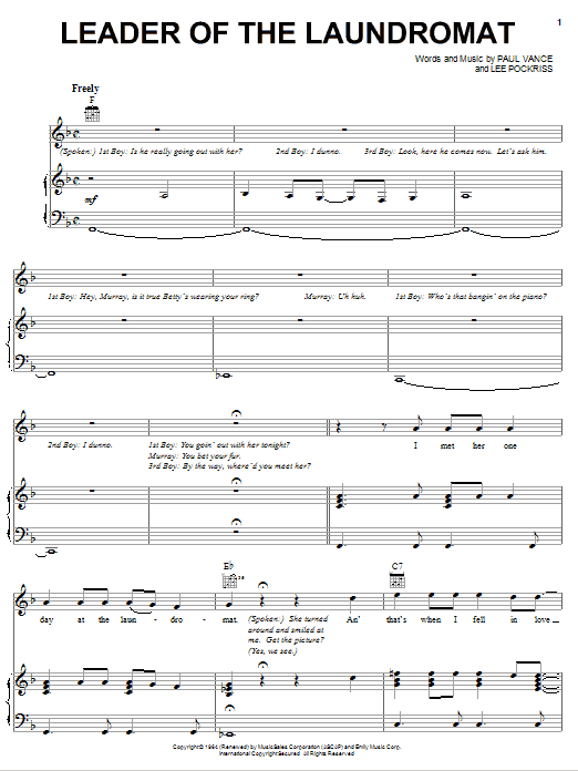 The Detergents Leader Of The Laundromat Sheet Music Notes & Chords for Melody Line, Lyrics & Chords - Download or Print PDF