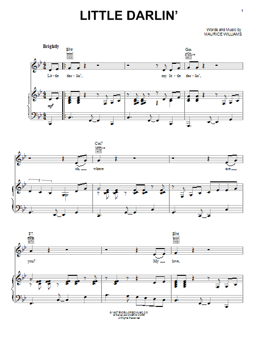 The Diamonds Little Darlin' Sheet Music Notes & Chords for Melody Line, Lyrics & Chords - Download or Print PDF