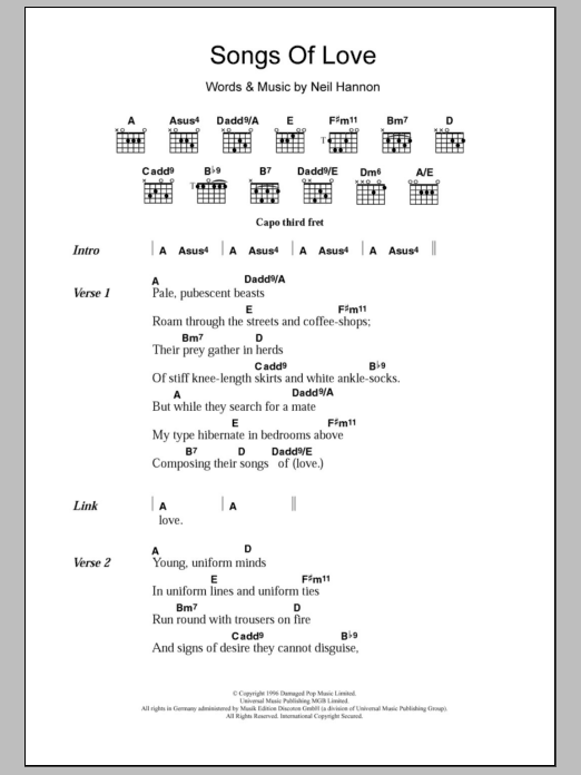 The Divine Comedy Songs Of Love Sheet Music Notes & Chords for Easy Piano - Download or Print PDF