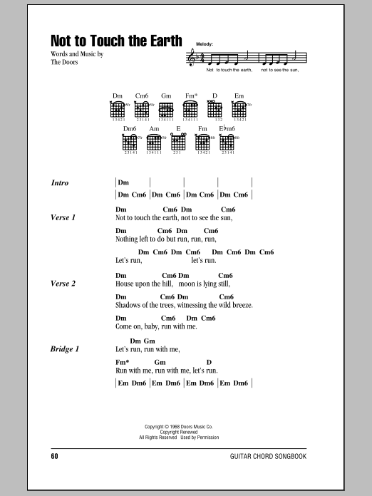 The Doors Not To Touch The Earth Sheet Music Notes & Chords for Really Easy Guitar - Download or Print PDF