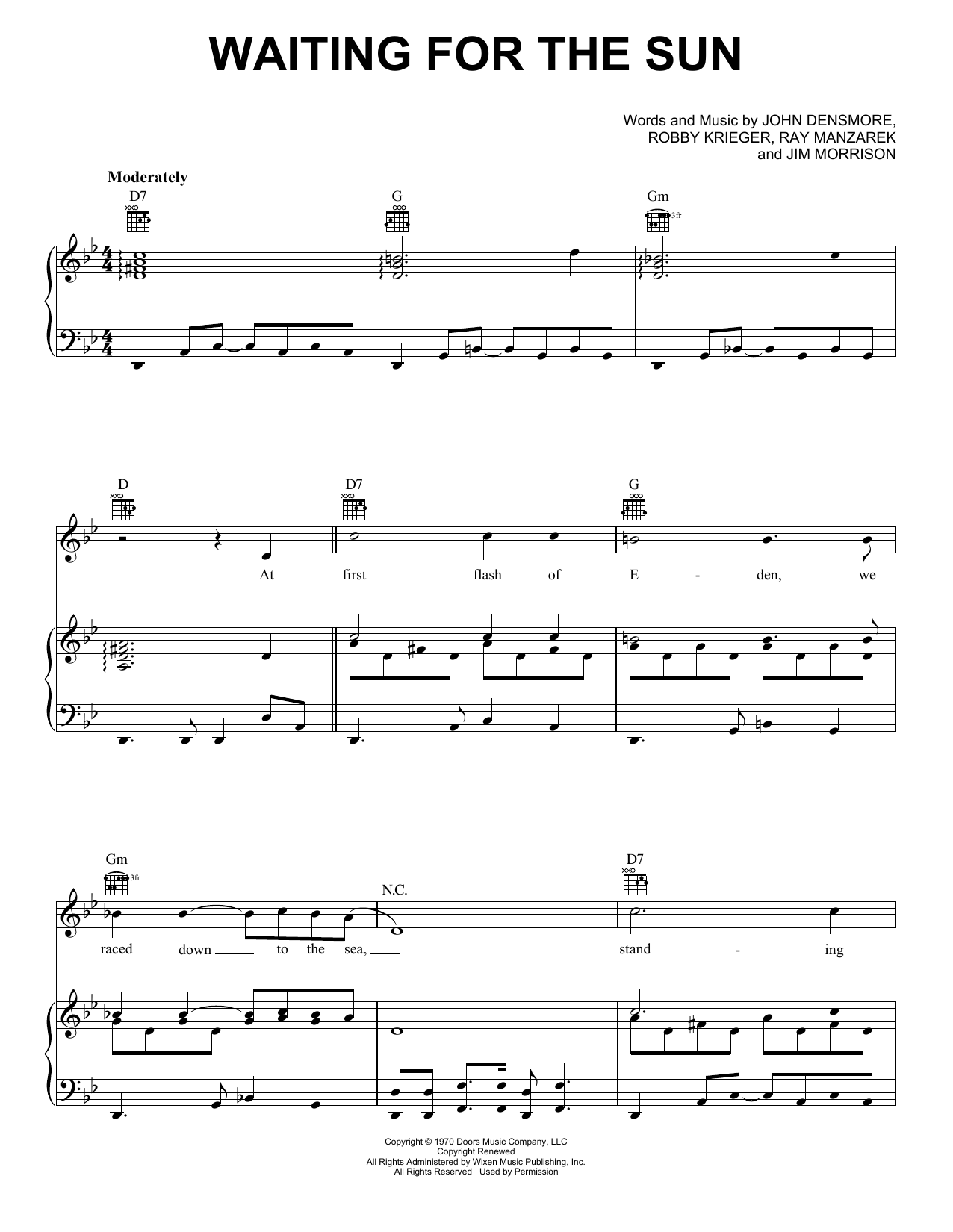 The Doors Waiting For The Sun Sheet Music Notes & Chords for Guitar Tab (Single Guitar) - Download or Print PDF