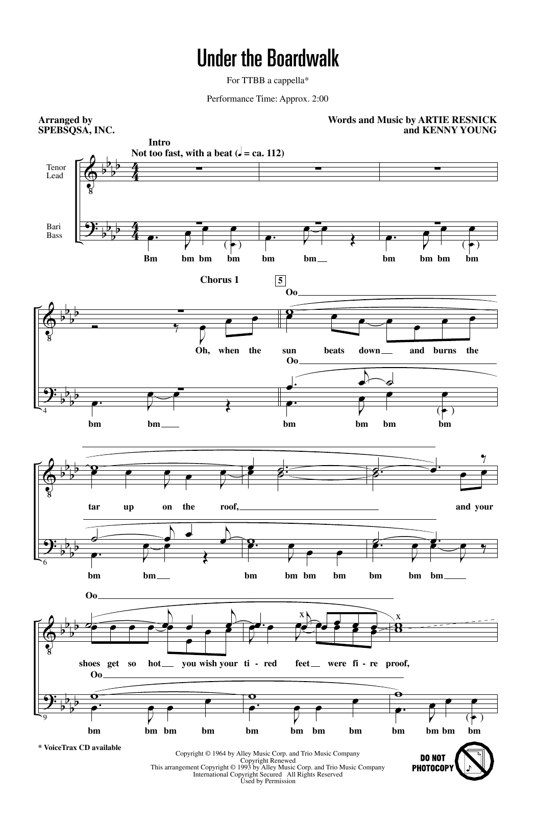 The Drifters Under The Boardwalk (arr. SPEBSQSA, Inc.) Sheet Music Notes & Chords for SSA Choir - Download or Print PDF