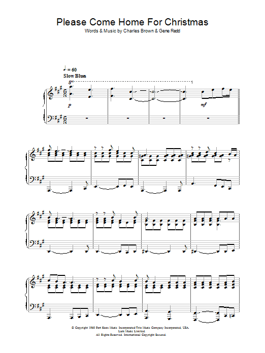 Eagles Please Come Home For Christmas Sheet Music Notes & Chords for Lyrics & Chords - Download or Print PDF