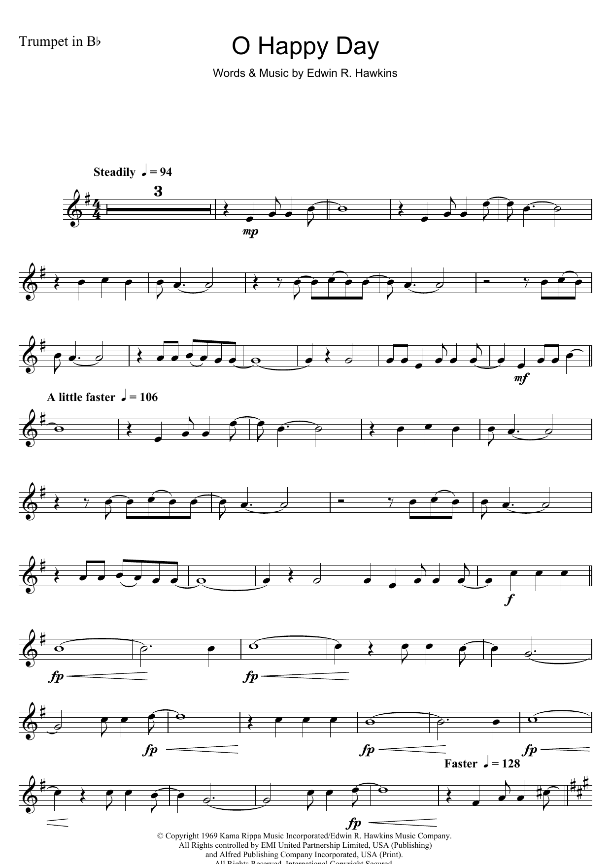 The Edwin Hawkins Singers Oh Happy Day Sheet Music Notes & Chords for Piano, Vocal & Guitar (Right-Hand Melody) - Download or Print PDF