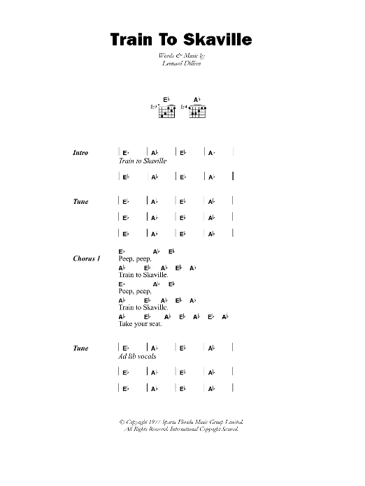 The Ethiopians Train To Skaville Sheet Music Notes & Chords for Lyrics & Chords - Download or Print PDF