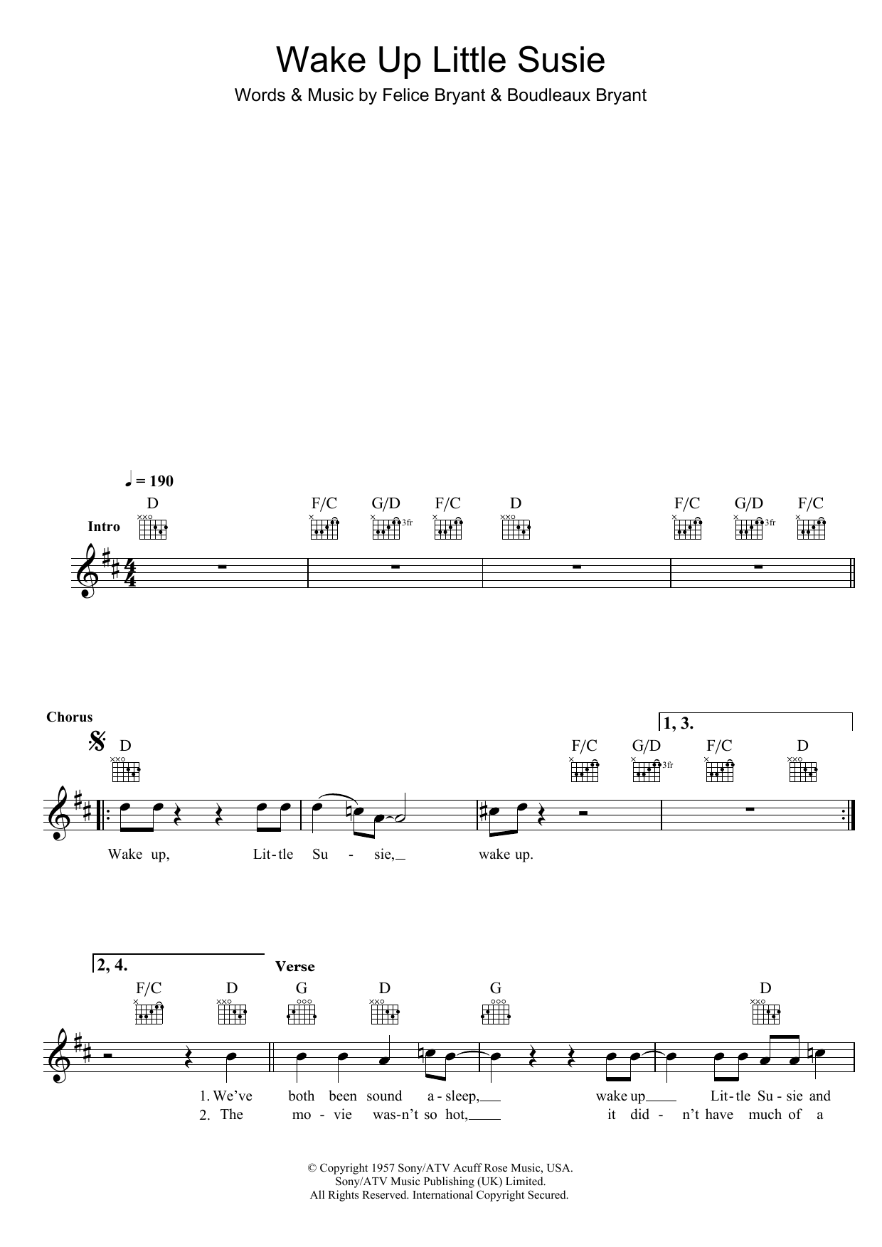 The Everly Brothers Wake Up Little Susie Sheet Music Notes & Chords for Ukulele - Download or Print PDF