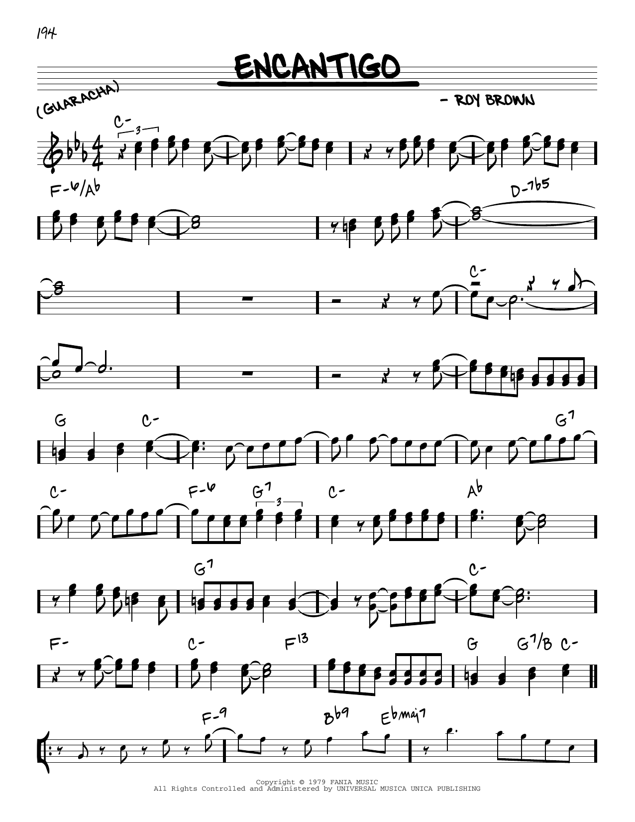 The Fania All-Stars Encantigo Sheet Music Notes & Chords for Real Book – Melody & Chords - Download or Print PDF