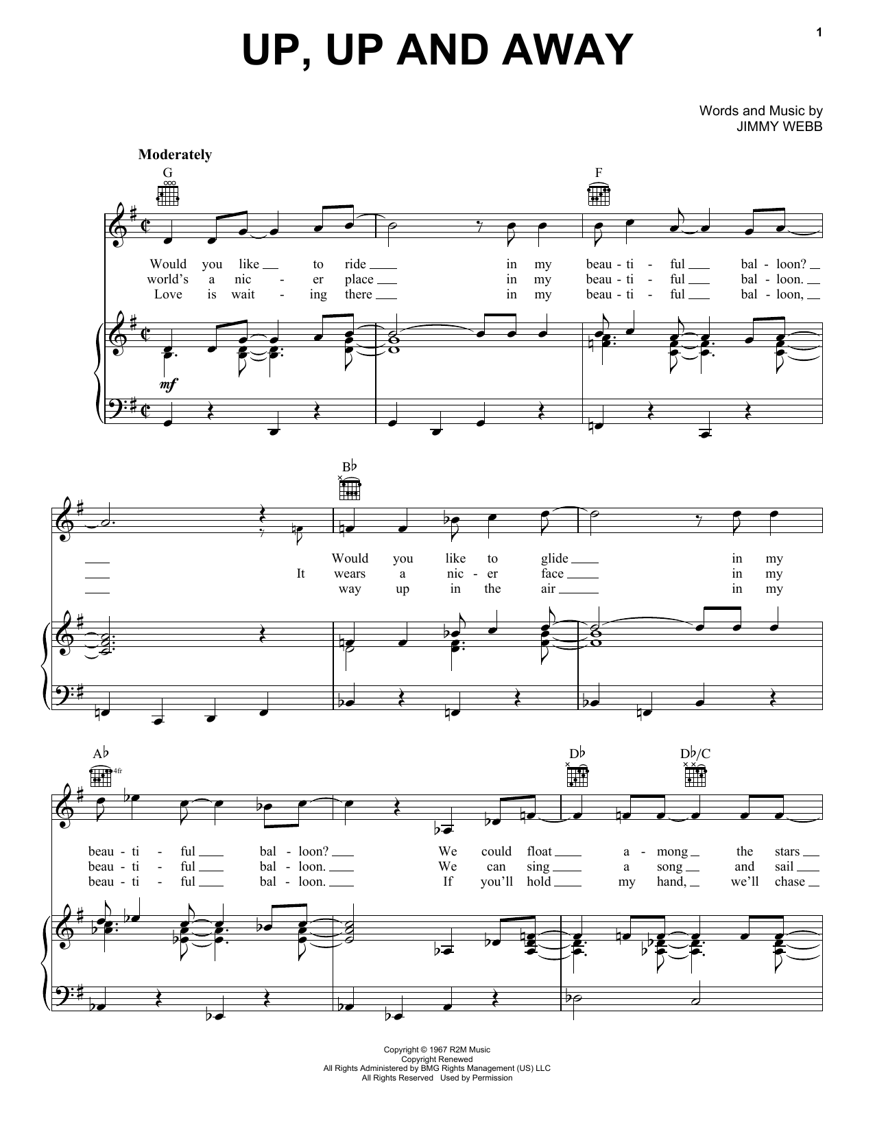 The Fifth Dimension Up, Up And Away Sheet Music Notes & Chords for Violin - Download or Print PDF