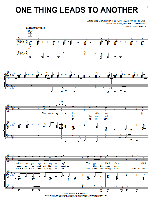 The Fixx One Thing Leads To Another Sheet Music Notes & Chords for Melody Line, Lyrics & Chords - Download or Print PDF