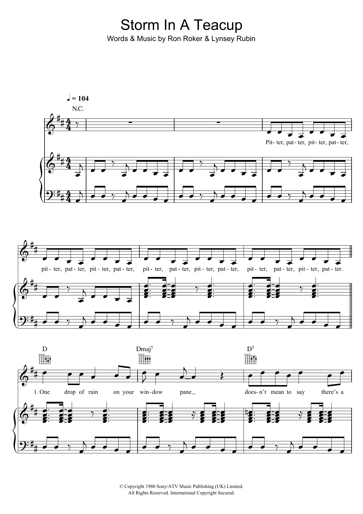 The Fortunes Storm In A Teacup Sheet Music Notes & Chords for Piano, Vocal & Guitar - Download or Print PDF The Fortunes Storm In A Teacup Sheet Music Notes & Chords for Piano, Vocal & Guitar - Download or Print PDF