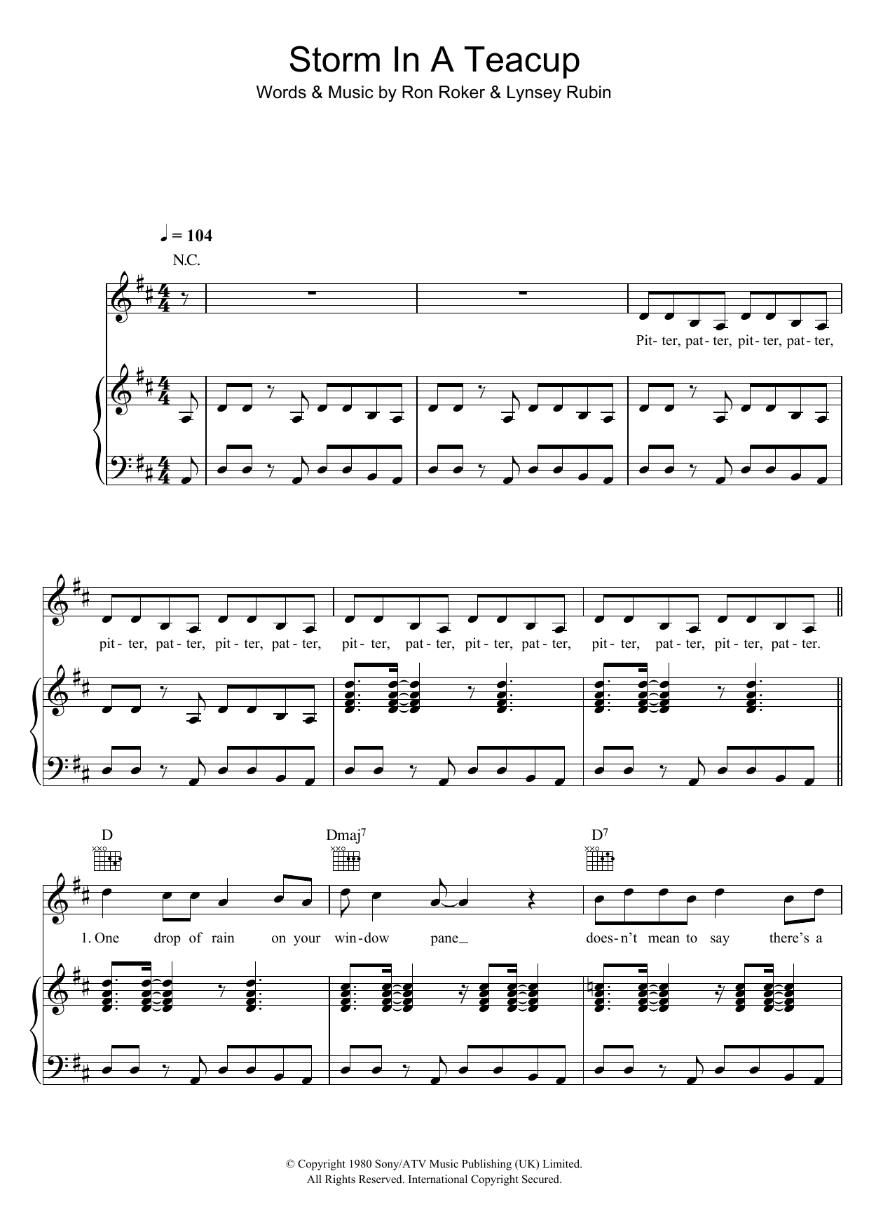 The Fortunes Storm In A Teacup Sheet Music Notes & Chords for Piano, Vocal & Guitar - Download or Print PDF