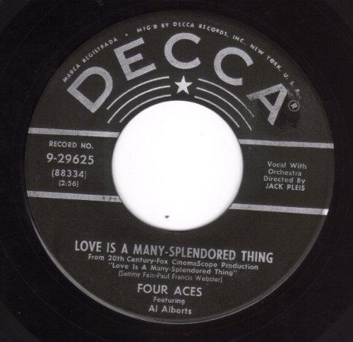 The Four Aces, Love Is A Many-Splendored Thing, Piano, Vocal & Guitar (Right-Hand Melody)