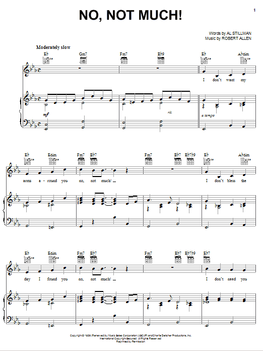 The Four Lads No, Not Much! Sheet Music Notes & Chords for Lead Sheet / Fake Book - Download or Print PDF