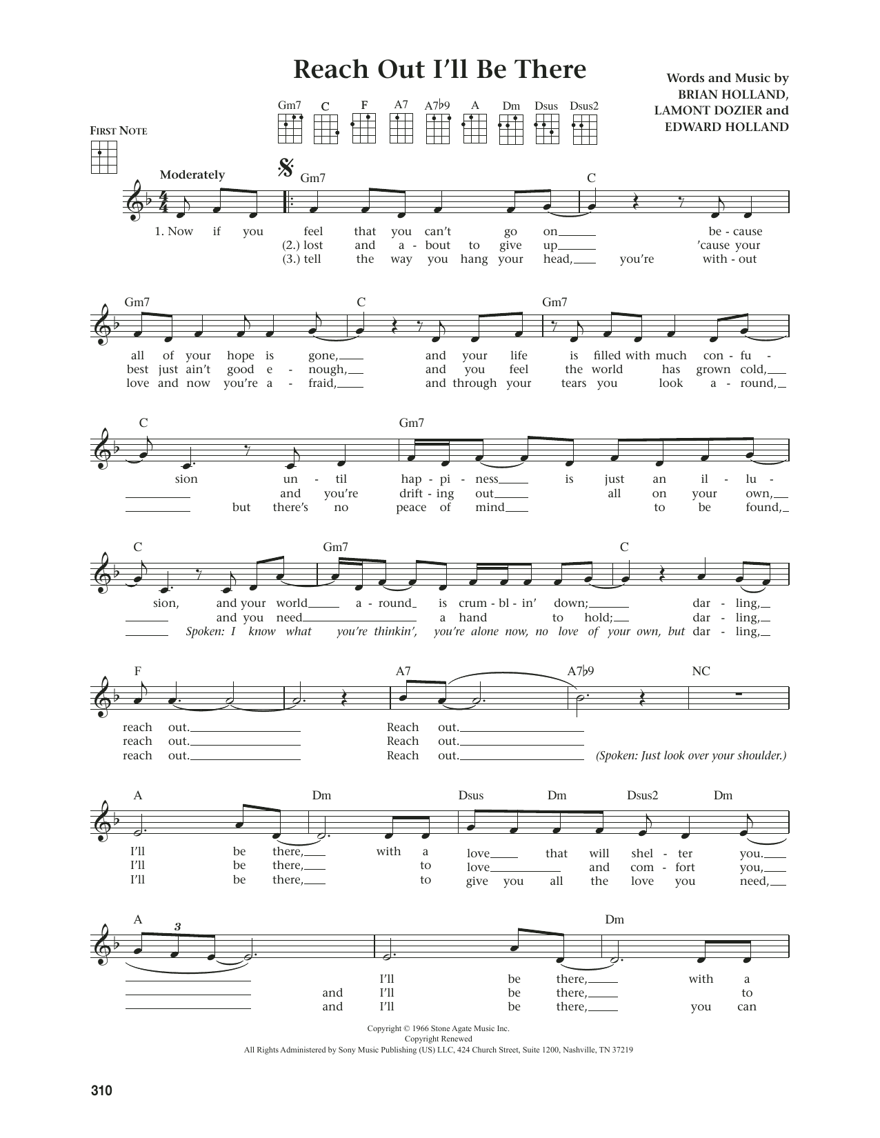 The Four Tops Reach Out I'll Be There (from The Daily Ukulele) (arr. Jim Beloff) Sheet Music Notes & Chords for Ukulele - Download or Print PDF