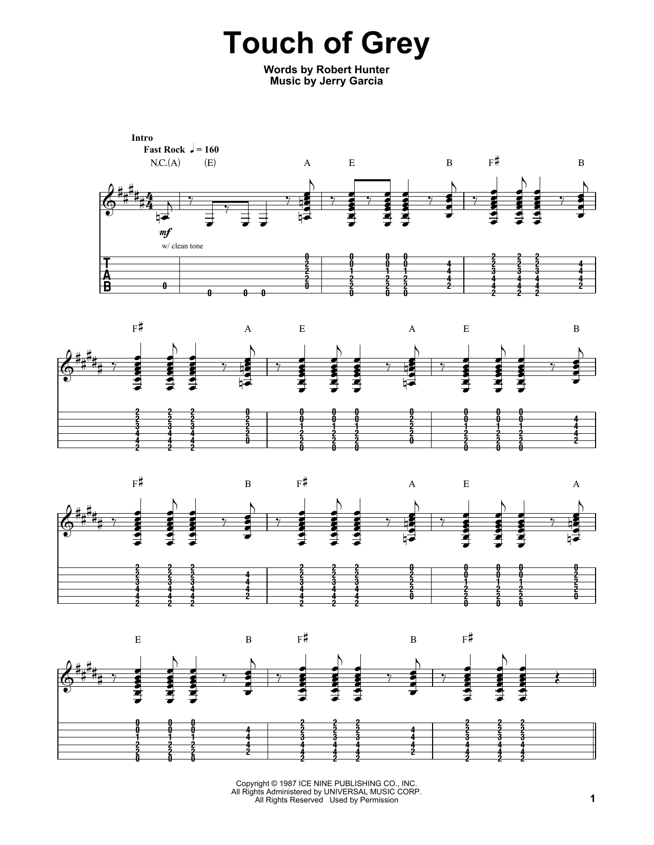 Grateful Dead Touch Of Grey Sheet Music Notes & Chords for Really Easy Guitar - Download or Print PDF