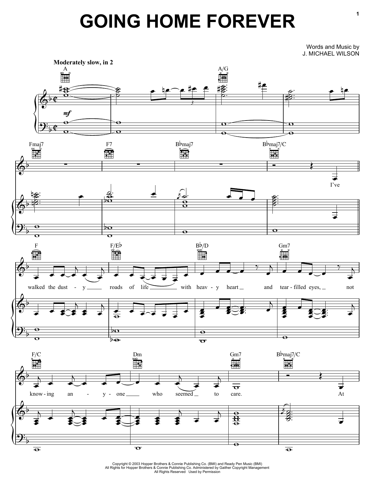 The Hoppers Going Home Forever Sheet Music Notes & Chords for Piano, Vocal & Guitar (Right-Hand Melody) - Download or Print PDF