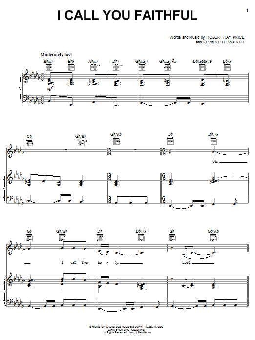 The Hoppers I Call You Faithful Sheet Music Notes & Chords for Piano, Vocal & Guitar (Right-Hand Melody) - Download or Print PDF