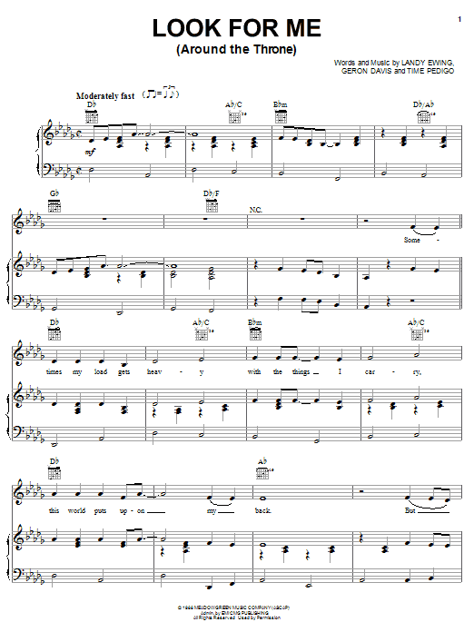 The Hoppers Look For Me (Around The Throne) Sheet Music Notes & Chords for Piano, Vocal & Guitar (Right-Hand Melody) - Download or Print PDF