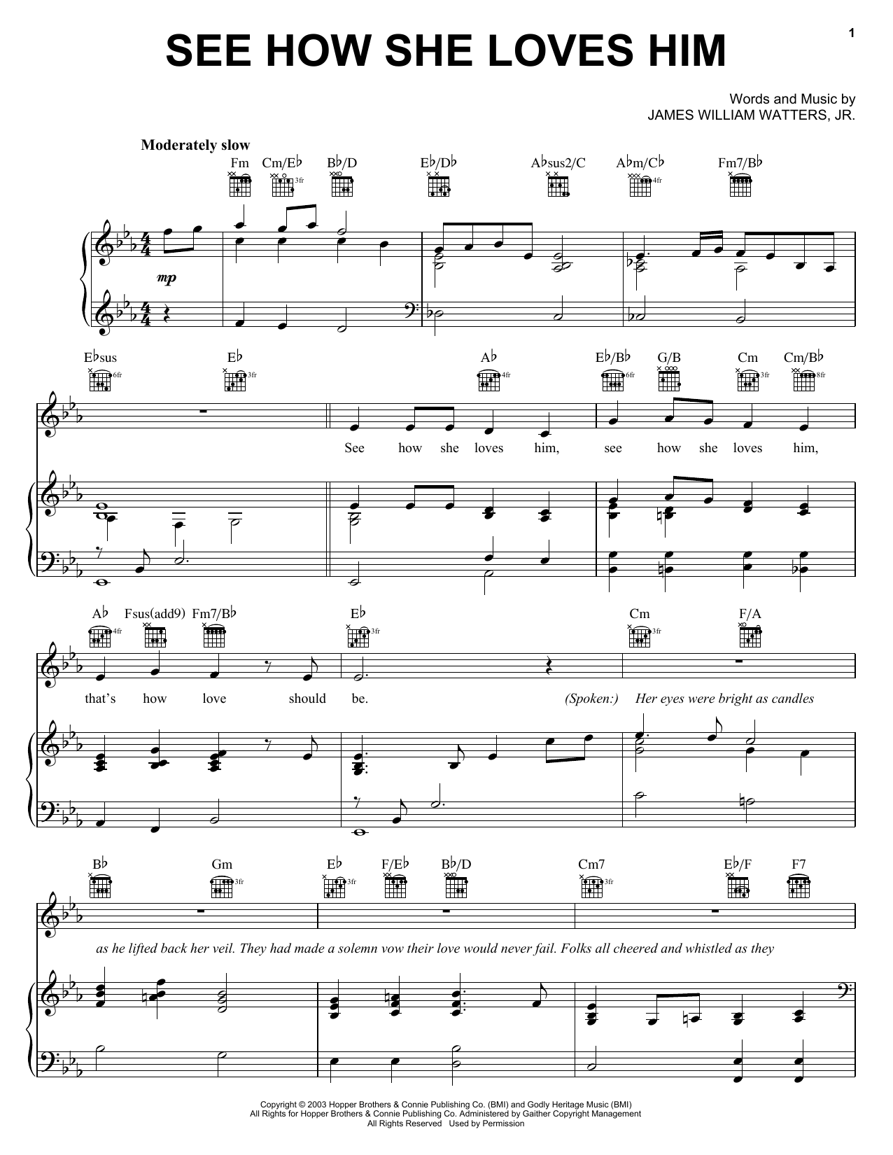 The Hoppers See How She Loves Him Sheet Music Notes & Chords for Piano, Vocal & Guitar (Right-Hand Melody) - Download or Print PDF