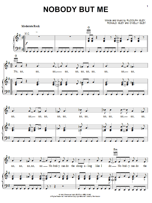 The Human Beinz Nobody But Me Sheet Music Notes & Chords for Piano, Vocal & Guitar (Right-Hand Melody) - Download or Print PDF The Human Beinz Nobody But Me Sheet Music Notes & Chords for Piano, Vocal & Guitar (Right-Hand Melody) - Download or Print PDF