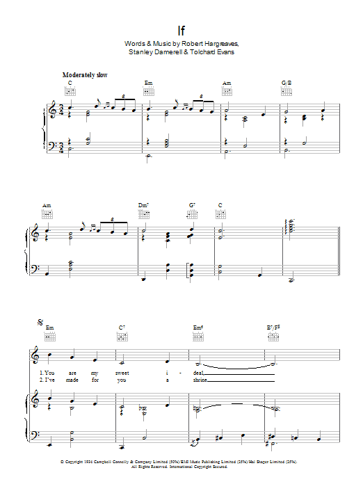 The Ink Spots If Sheet Music Notes & Chords for Piano, Vocal & Guitar (Right-Hand Melody) - Download or Print PDF