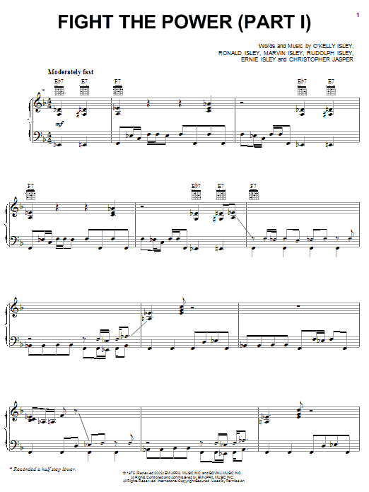 The Isley Brothers Fight The Power 'Part 1' Sheet Music Notes & Chords for Bass Guitar Tab - Download or Print PDF