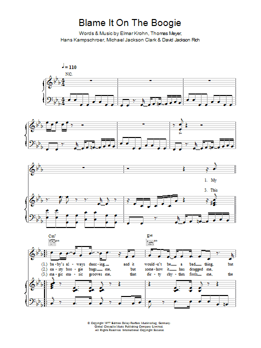The Jackson 5 Blame It On The Boogie Sheet Music Notes & Chords for Band Score - Download or Print PDF