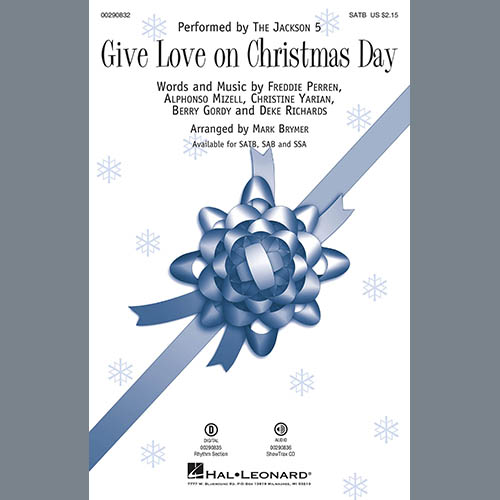 The Jackson 5, Give Love on Christmas Day (arr. Mark Brymer) - Guitar, Choir Instrumental Pak