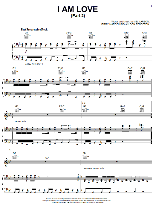 The Jackson 5 I Am Love (Part 2) Sheet Music Notes & Chords for Piano, Vocal & Guitar (Right-Hand Melody) - Download or Print PDF