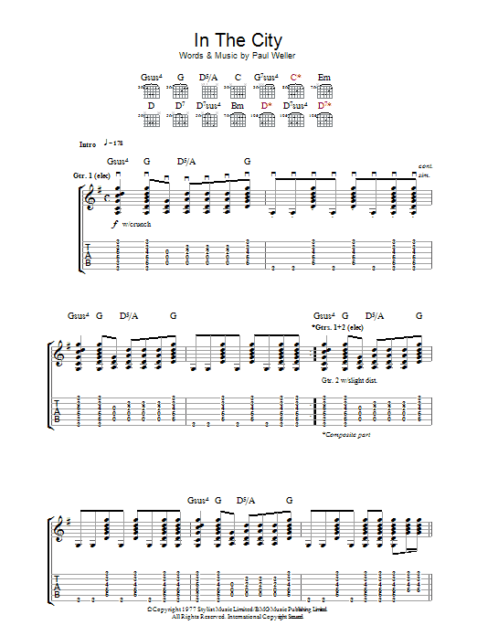 The Jam In The City Sheet Music Notes & Chords for Lyrics & Chords - Download or Print PDF