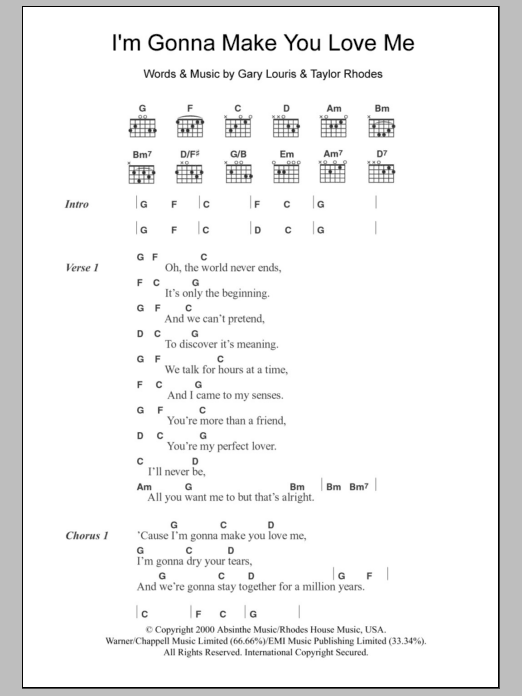 The Jayhawks I'm Gonna Make You Love Me Sheet Music Notes & Chords for Lyrics & Chords - Download or Print PDF