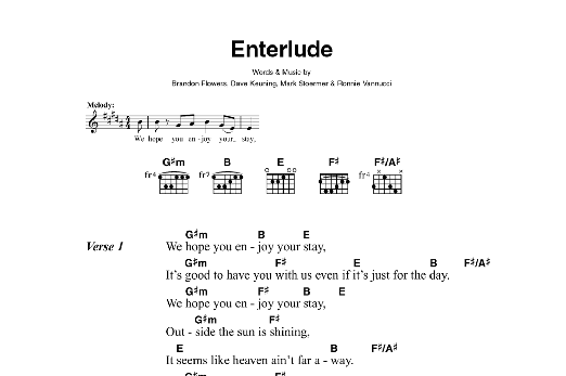 The Killers Enterlude Sheet Music Notes & Chords for Guitar Tab - Download or Print PDF