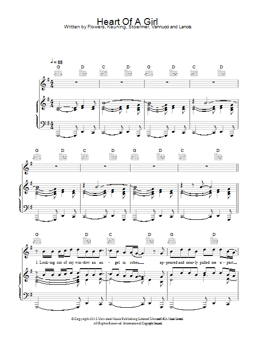 The Killers Heart Of A Girl Sheet Music Notes & Chords for Piano, Vocal & Guitar (Right-Hand Melody) - Download or Print PDF The Killers Heart Of A Girl Sheet Music Notes & Chords for Piano, Vocal & Guitar (Right-Hand Melody) - Download or Print PDF