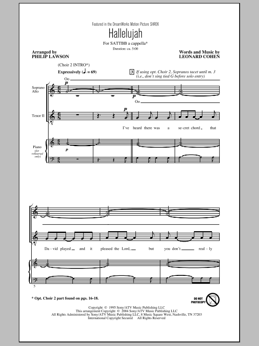 Philip Lawson Hallelujah Sheet Music Notes & Chords for SATB - Download or Print PDF