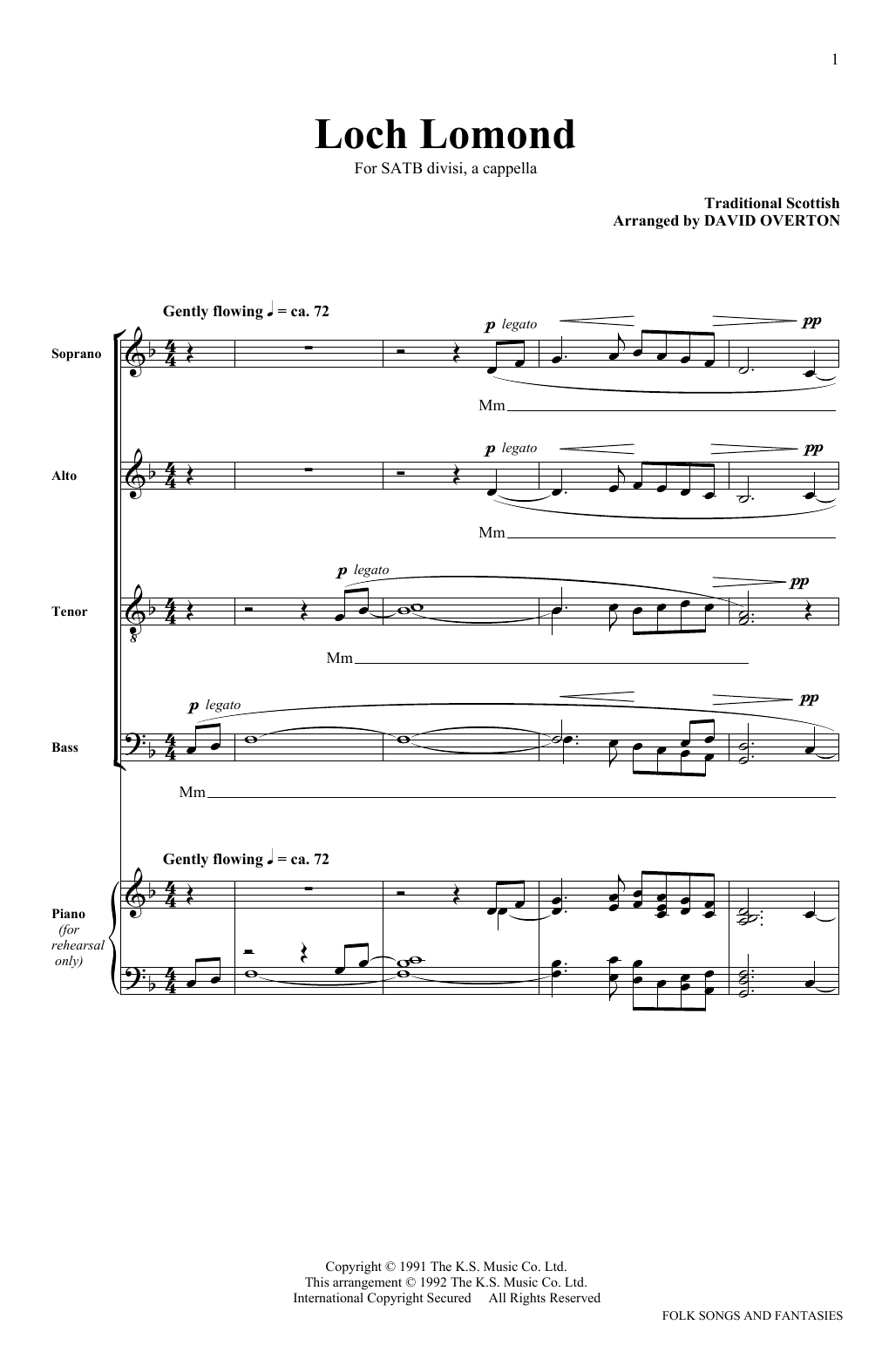 The King's Singers Loch Lomond Sheet Music Notes & Chords for SATB - Download or Print PDF