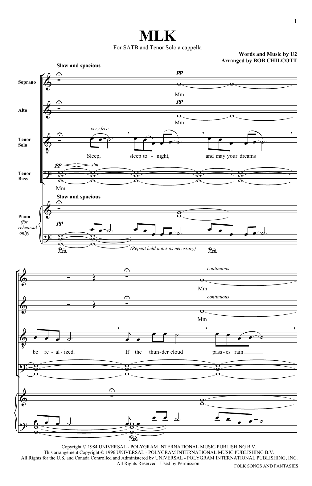 The King's Singers MLK Sheet Music Notes & Chords for SATB - Download or Print PDF