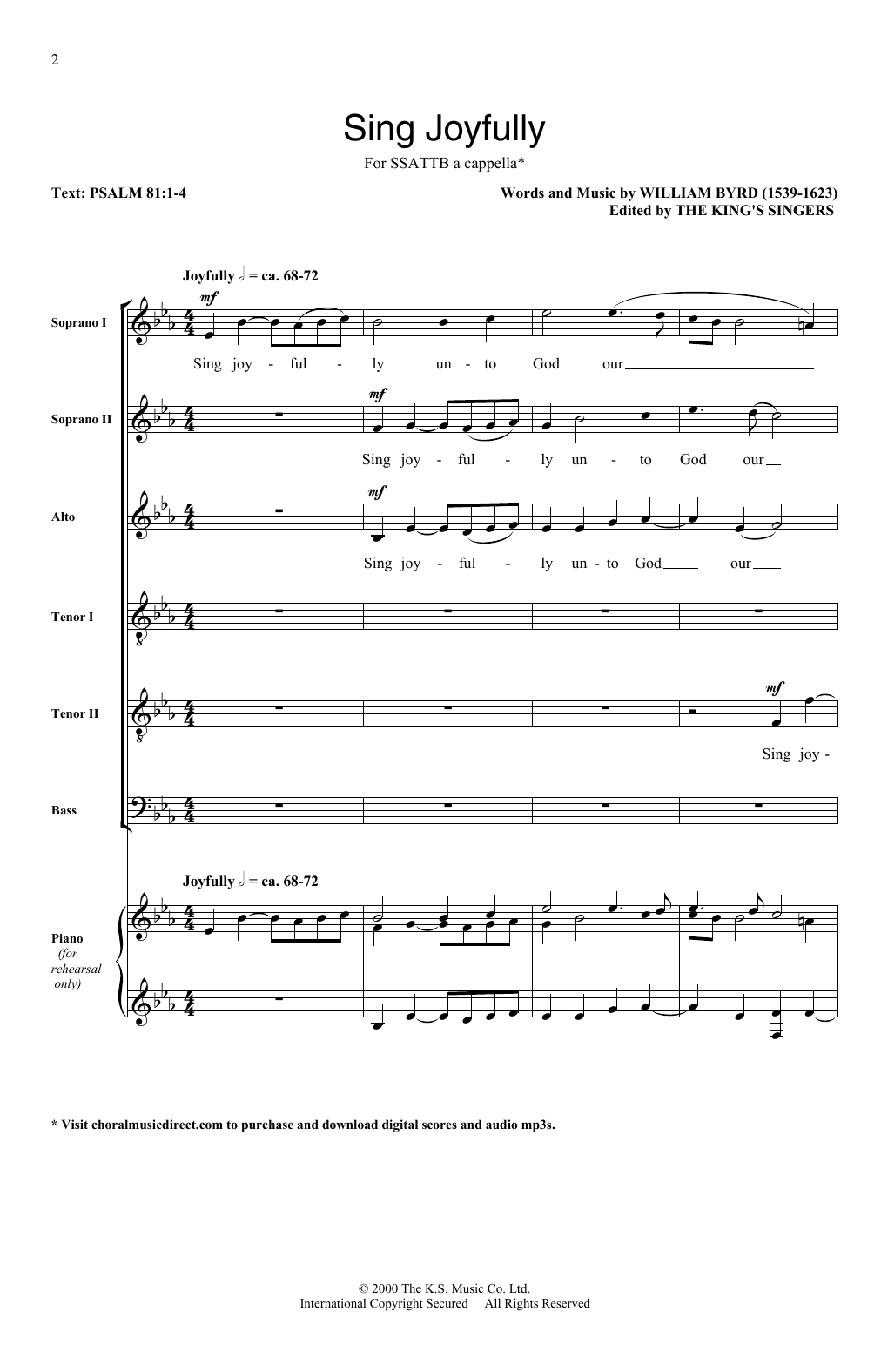 William Byrd Sing Joyfully Sheet Music Notes & Chords for SATB - Download or Print PDF