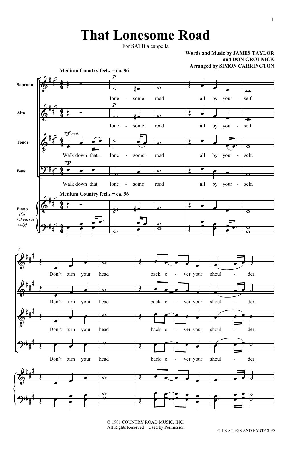 The King's Singers That Lonesome Road Sheet Music Notes & Chords for SATB - Download or Print PDF
