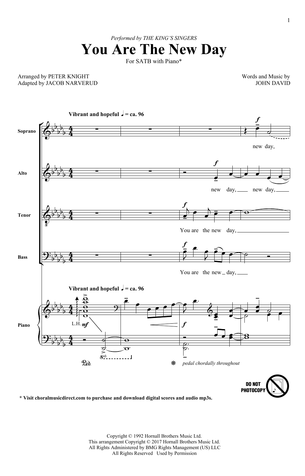 Jacob Narverud You Are The New Day Sheet Music Notes & Chords for SATB - Download or Print PDF