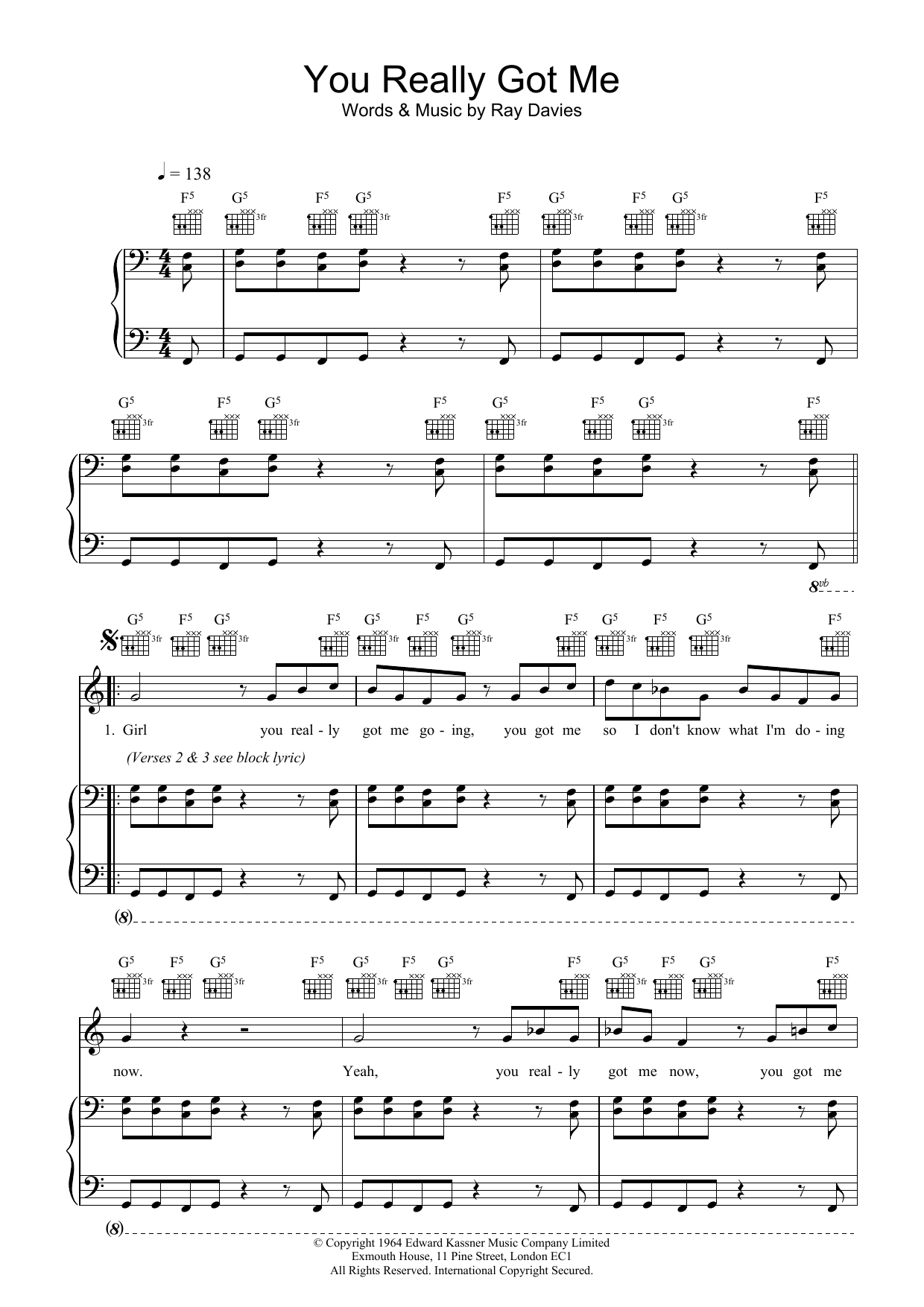 The Kinks You Really Got Me Sheet Music Notes & Chords for Violin - Download or Print PDF