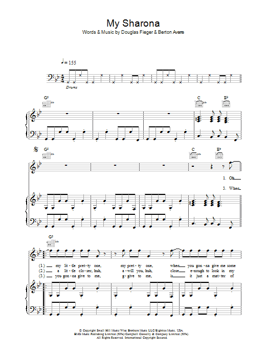 The Knack My Sharona Sheet Music Notes & Chords for Piano, Vocal & Guitar - Download or Print PDF