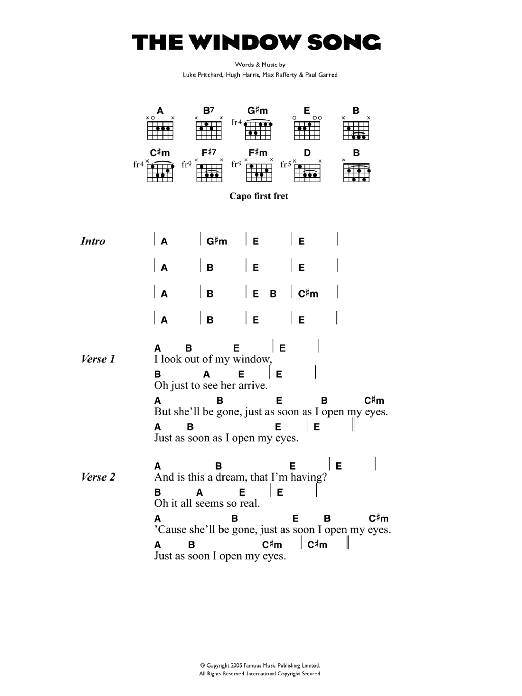 The Kooks The Window Song Sheet Music Notes & Chords for Lyrics & Chords - Download or Print PDF